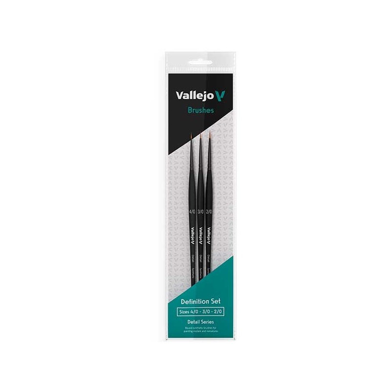 PINCEL SINTETICO DETAIL DEFINITION SET 4/0, 3/0 y 2/0
