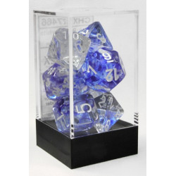 SET DE 7 DADOS NEBULA AZUL OSCURO C/BLANCO