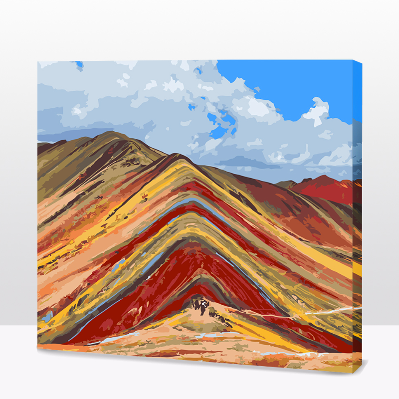 KIT PAINT BY NUMBERS MONTAÑA DE LOS SIETE COLORES - CUSCO 40x40