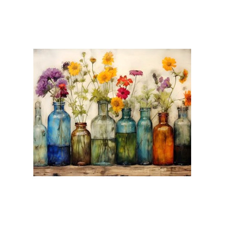 KIT PAINT BY NUMBERS BOTELLAS Y VIDA 50X65