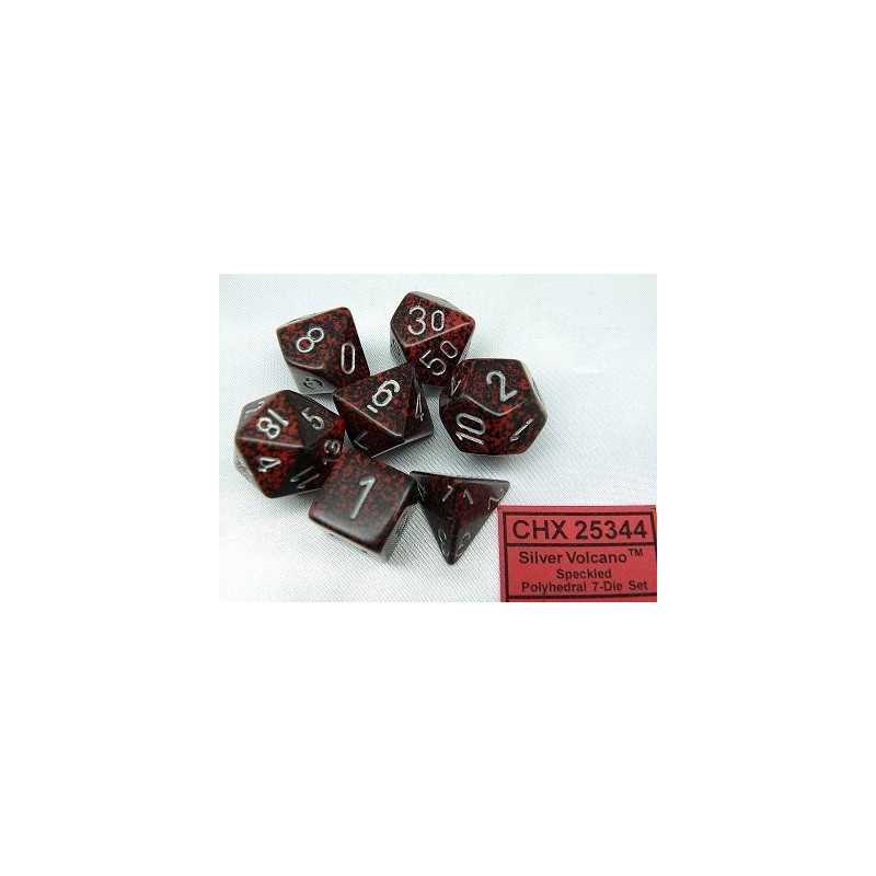 SET DE 7 DADOS MOTEADOS SILVER VOLCANO