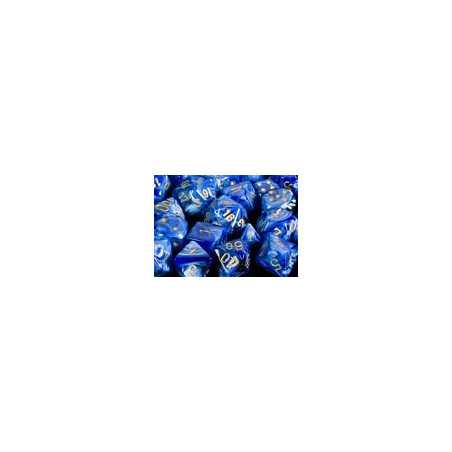 SET DE 7 DADOS VORTEX AZUL C /DORADO