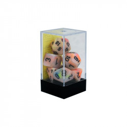 SET DE 7 DADOS FESTIVE CIRCUS C/NEGRO