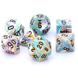 SET DE 7 DADOS FESTIVE VIBRANT-MARRON