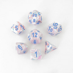 SET DE 7 DADOS FESTIVE POP ART C/AZUL