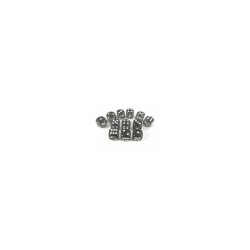 SET DE 12 DADOS TRASLUCIDOS HUMO C/BLANCO