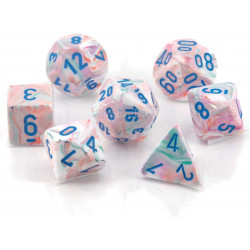 SET DE 7 DADOS FESTIVE POP ART C/AZUL